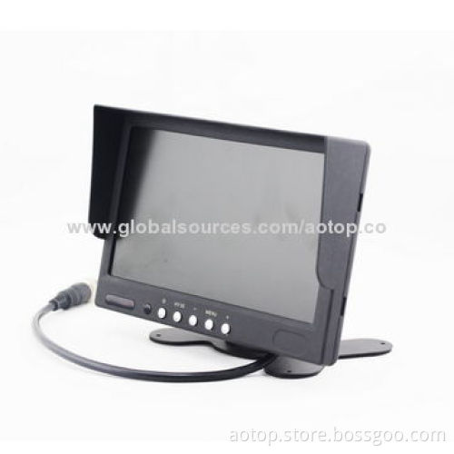 7-inch Car Rear-view LCD Panel with Remote Control, Multi-language/OSD Menu/OSD Menu/Sunshade Design